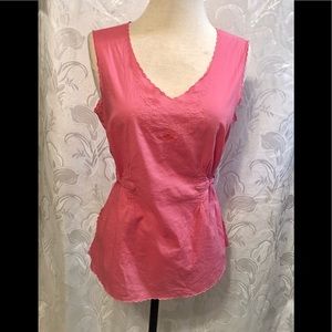J. Jill Scoop Neck Pink Lightweight Cotton Top